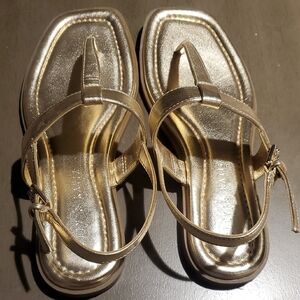 Kelly & Katie Metallic Gold Sandals